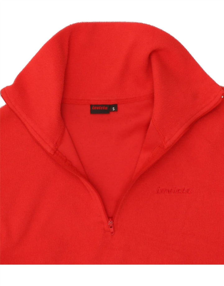 INVICTA Womens Zip Neck Fleece Jumper UK 10 Small Red Polyester Vintage Invicta and Second-Hand Invicta from Messina Hembry 