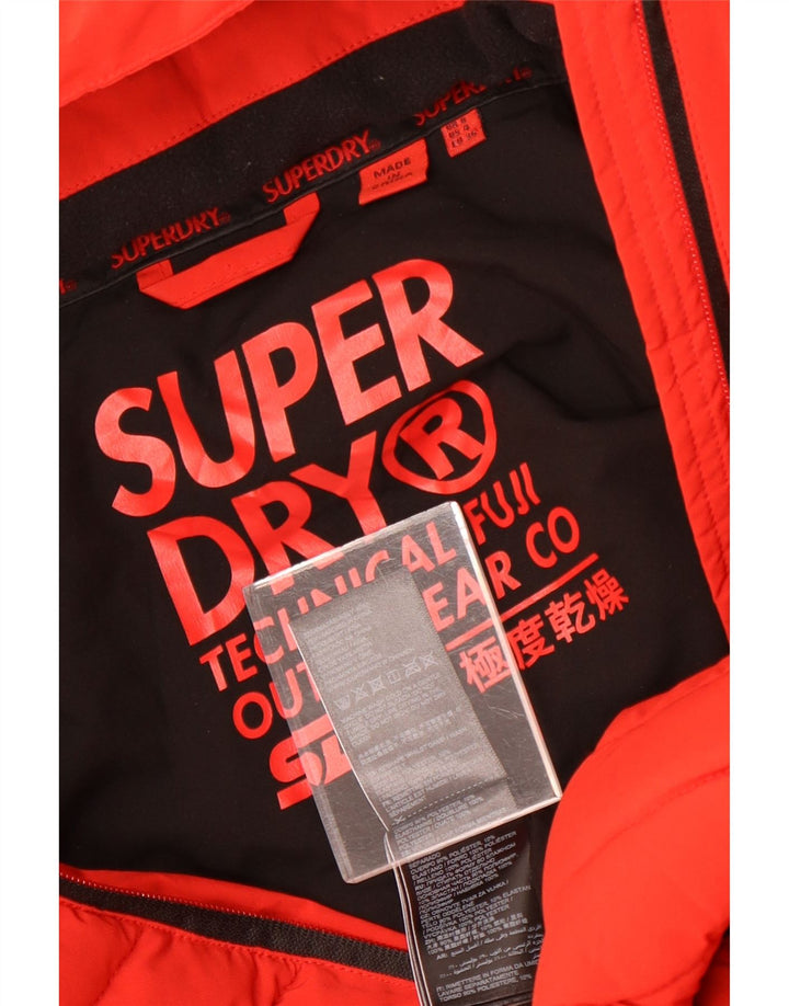 Женская утепленная куртка с капюшоном Superdry UK 8, маленький красный полиэстер