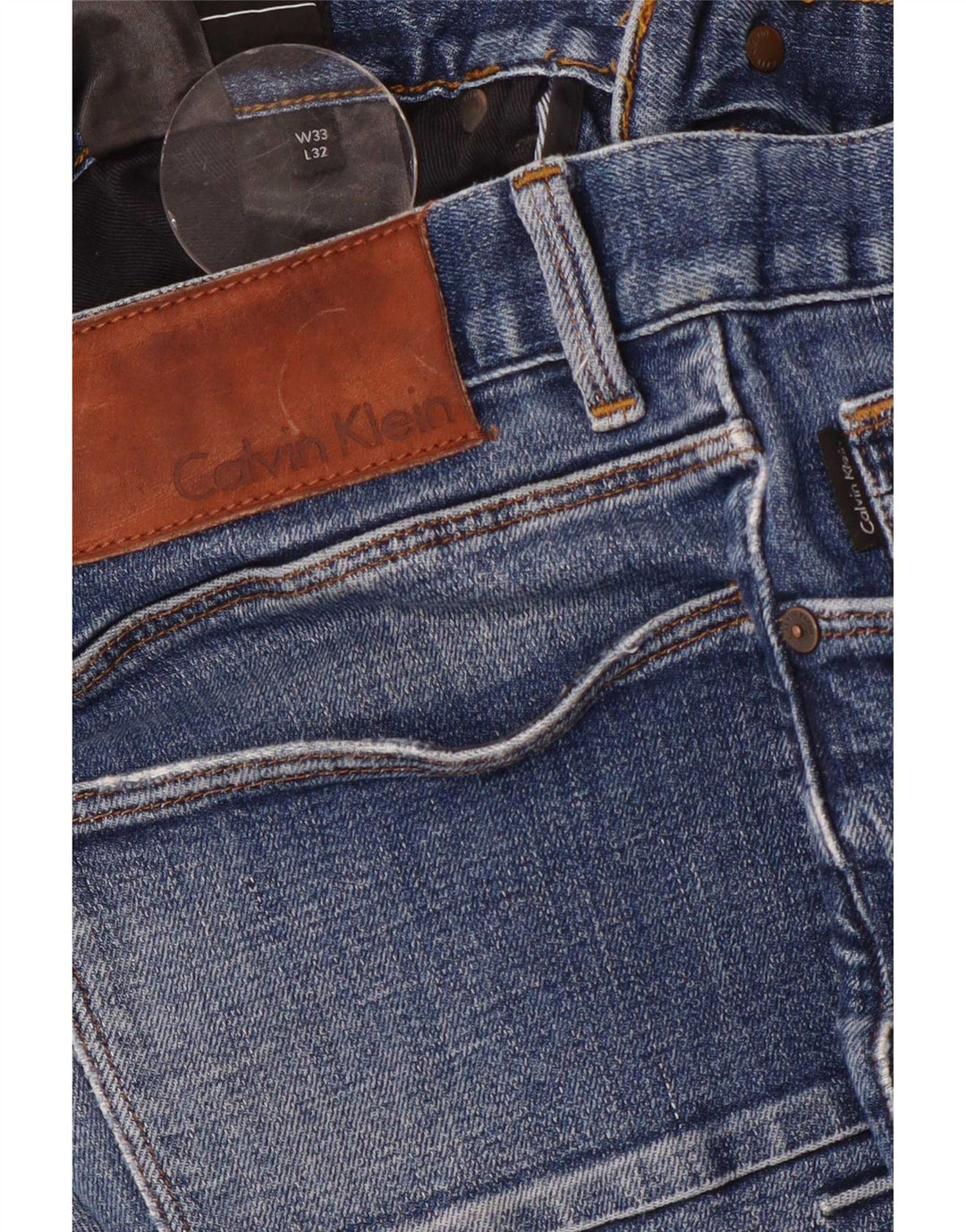 Мужские узкие джинсы Calvin Klein W33 L32, синий хлопок