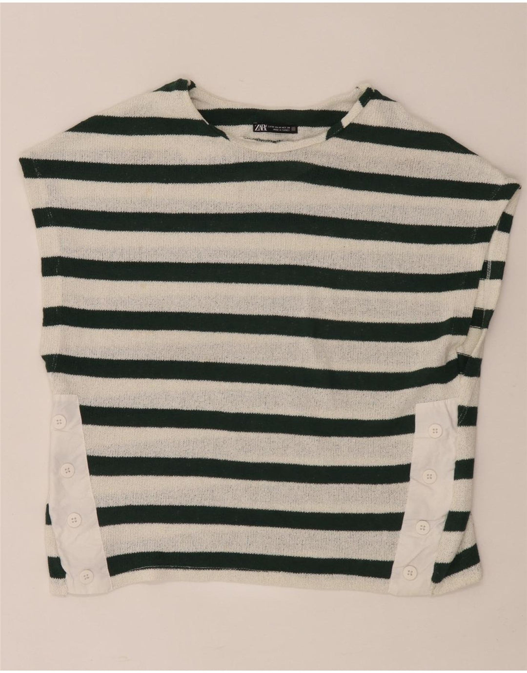 Женская футболка Zara Top UK 14 Medium, белая полоска