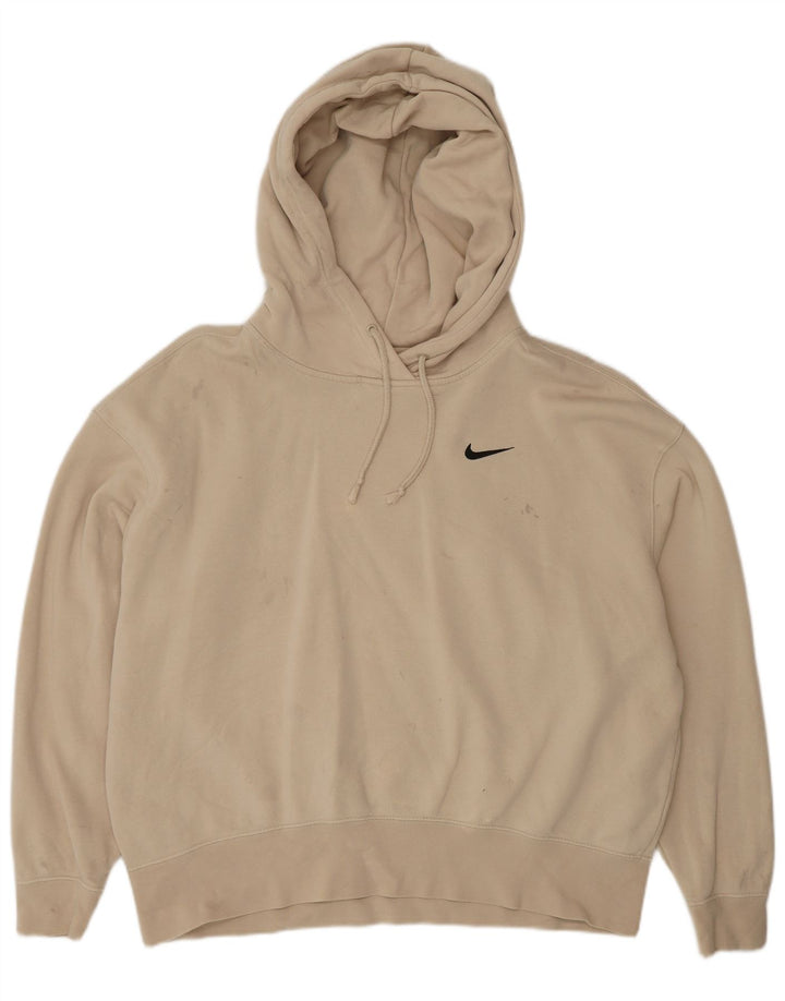 Женский джемпер с капюшоном Nike Oversized UK 14, средний бежевый, хлопок