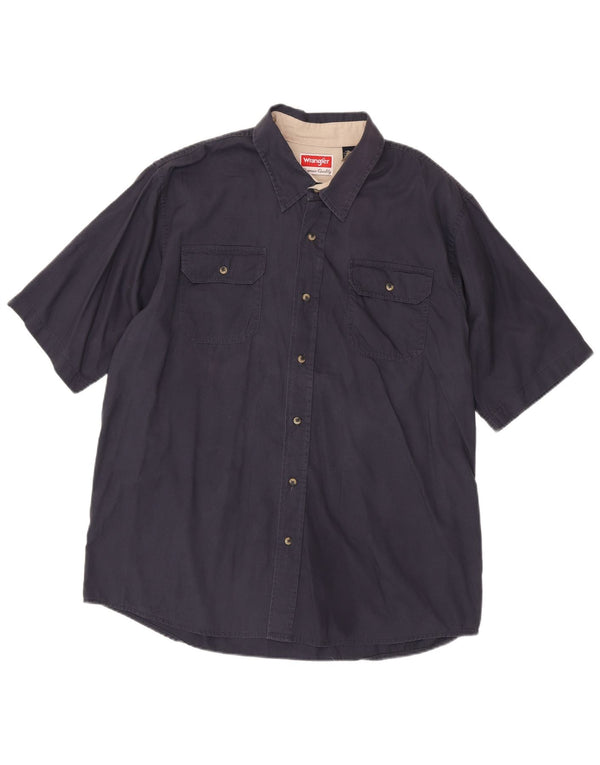 Мужская рубашка с коротким рукавом Wrangler XL, темно-синяя, хлопок