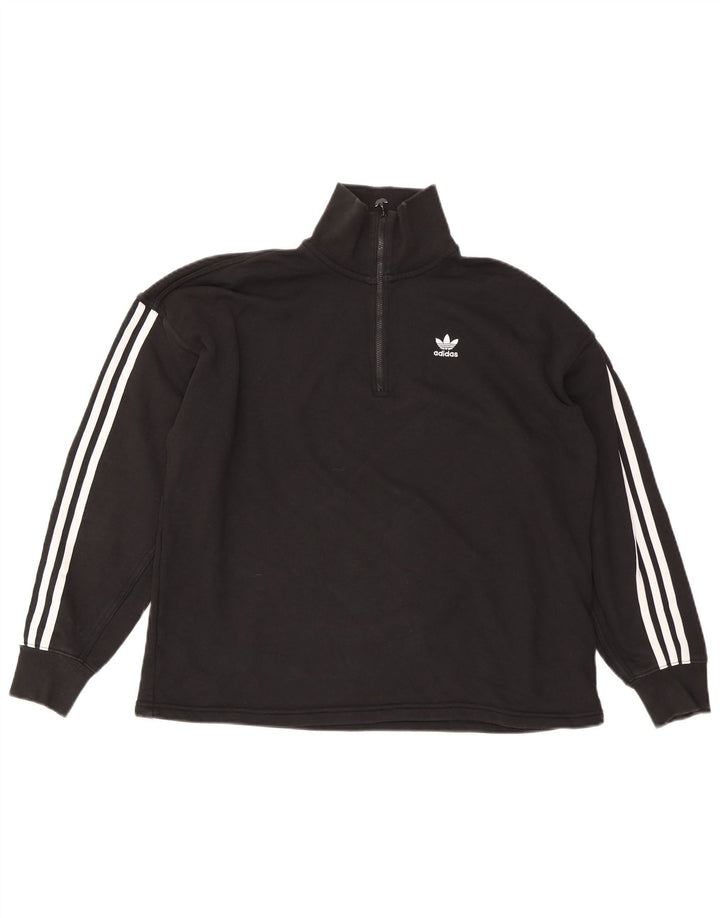 Женский джемпер оверсайз Adidas UK 10, маленький черный хлопок
