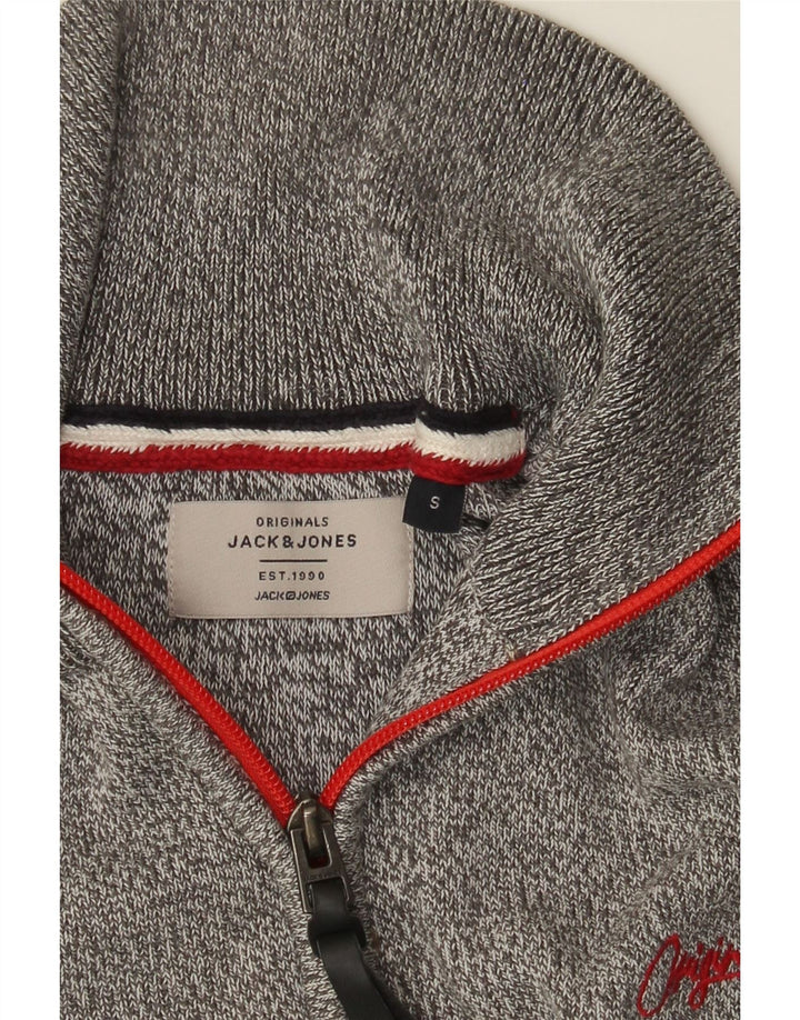 Мужской джемпер с воротником на молнии Jack & Jones, маленький серый в крапинку