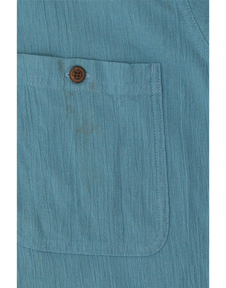 Мужская рубашка с коротким рукавом Patagonia, большая синяя хлопковая ткань