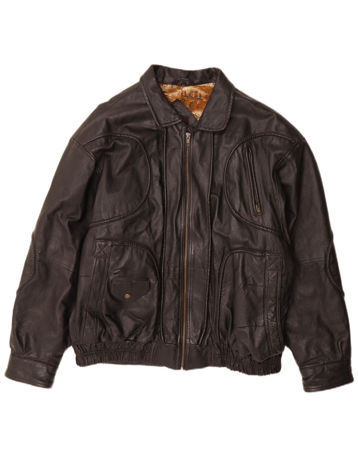Karlsburg Мужская кожаная куртка IT 54 2XL Черная кожа