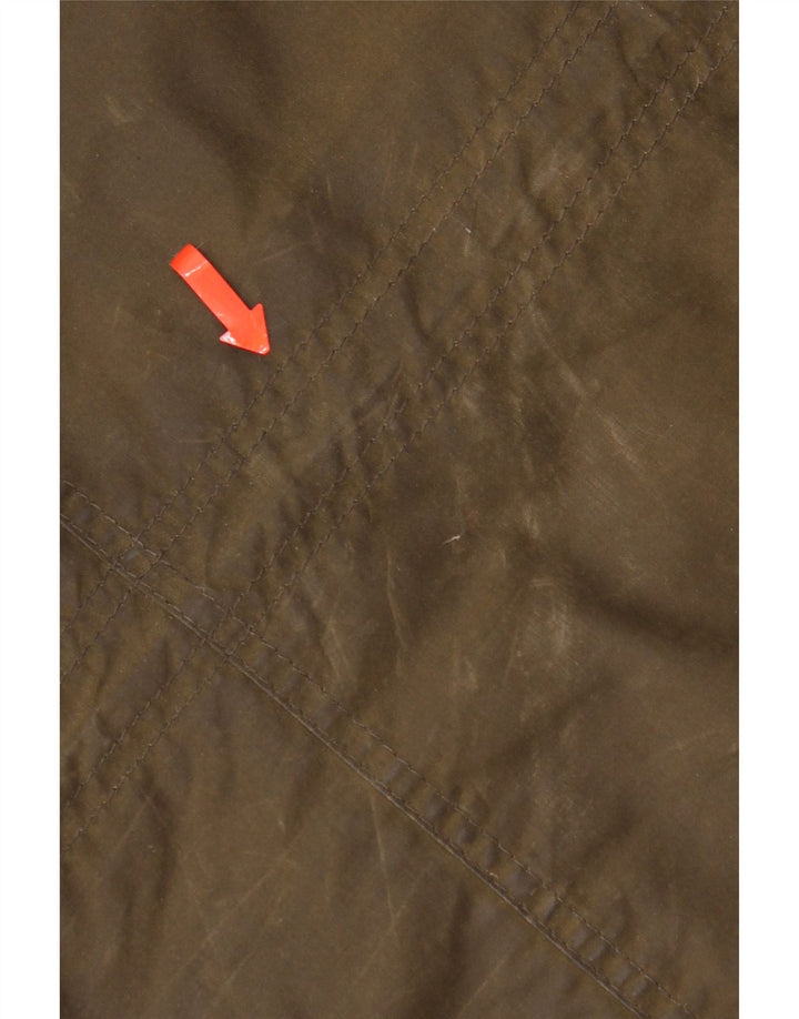 Женская куртка Barbour из вощеного хлопка с капюшоном UK 12, хлопок среднего цвета хаки