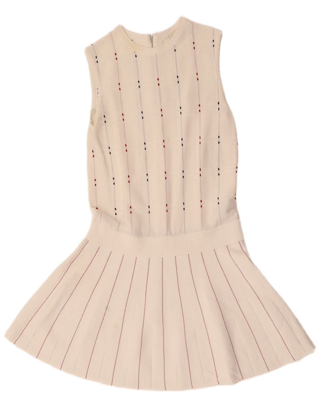 Женское платье без рукавов с заниженной талией Ted Baker, размер 1 XS, белое в полоску