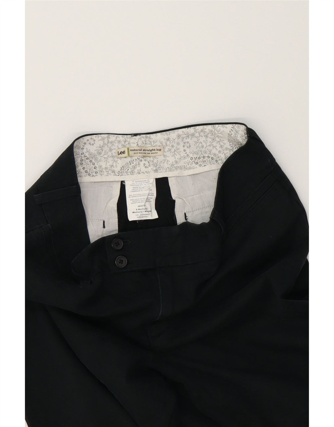 LEE Womens Straight Suit Trousers US 8 Medium W32 L32 Black Cotton Vintage Lee and Second-Hand Lee from Messina Hembry 