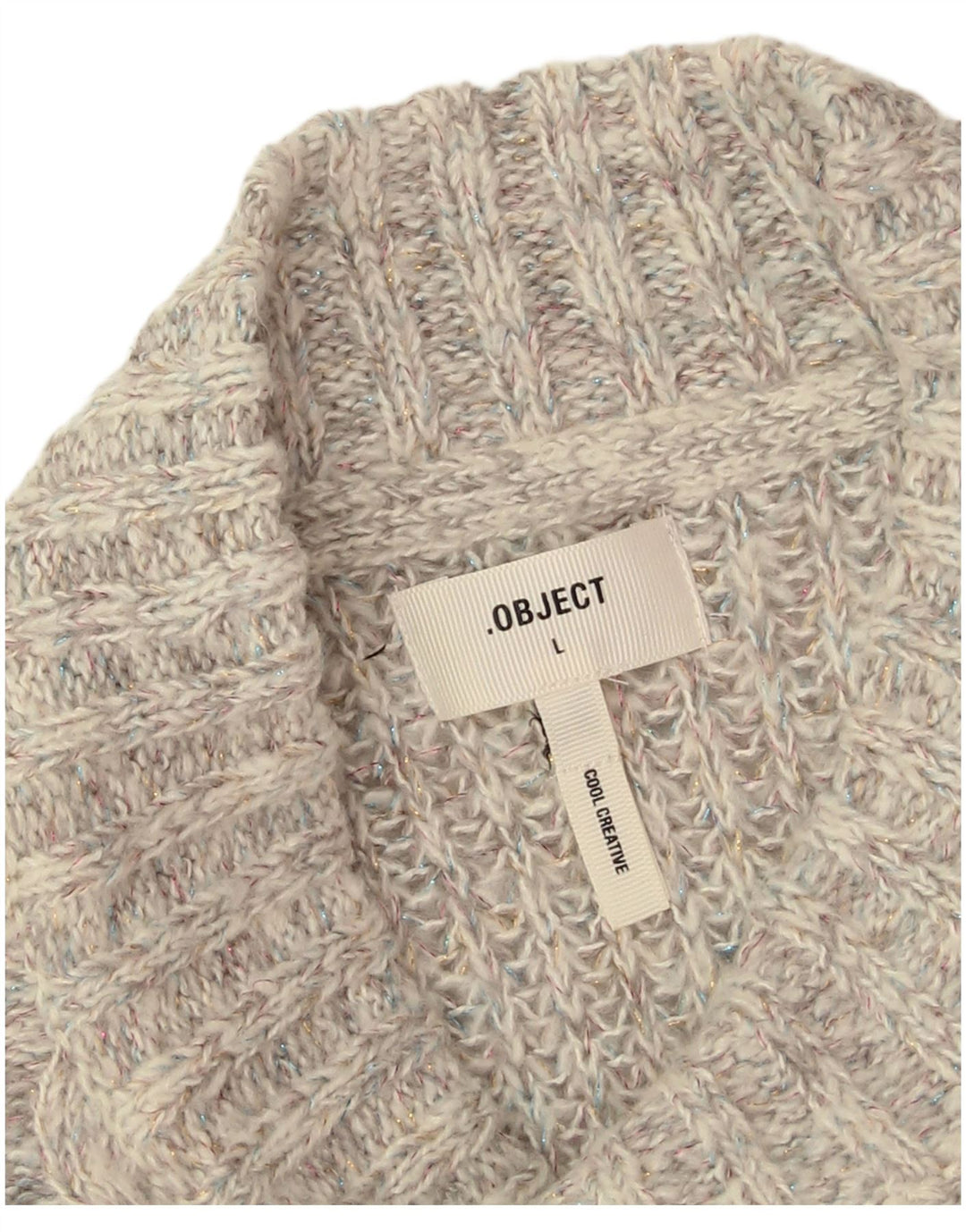 Женский джемпер с круглым вырезом Object UK 16, большой серый акрил