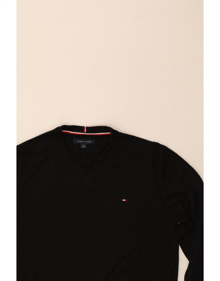 TOMMY HILFIGER Mens Crew Neck Jumper Sweater Small Black Vintage Tommy Hilfiger and Second-Hand Tommy Hilfiger from Messina Hembry 