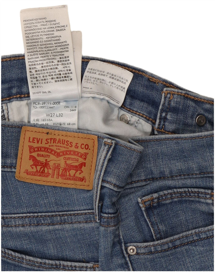 Женские обтягивающие джинсы скинни Levi's W27 L32, синие, хлопок