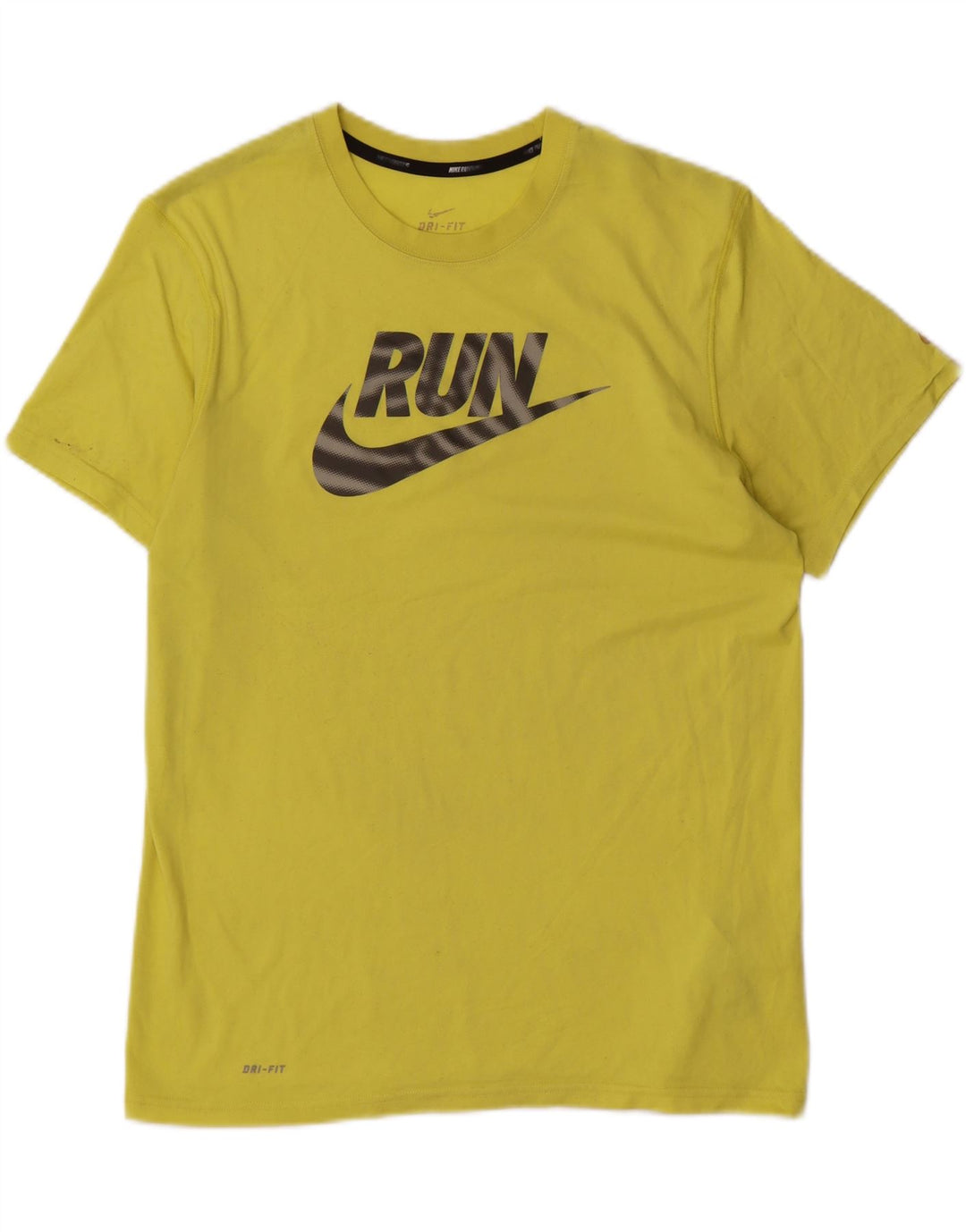 Мужская футболка Nike Dri Fit с графикой, верх из полиэстера среднего желтого цвета