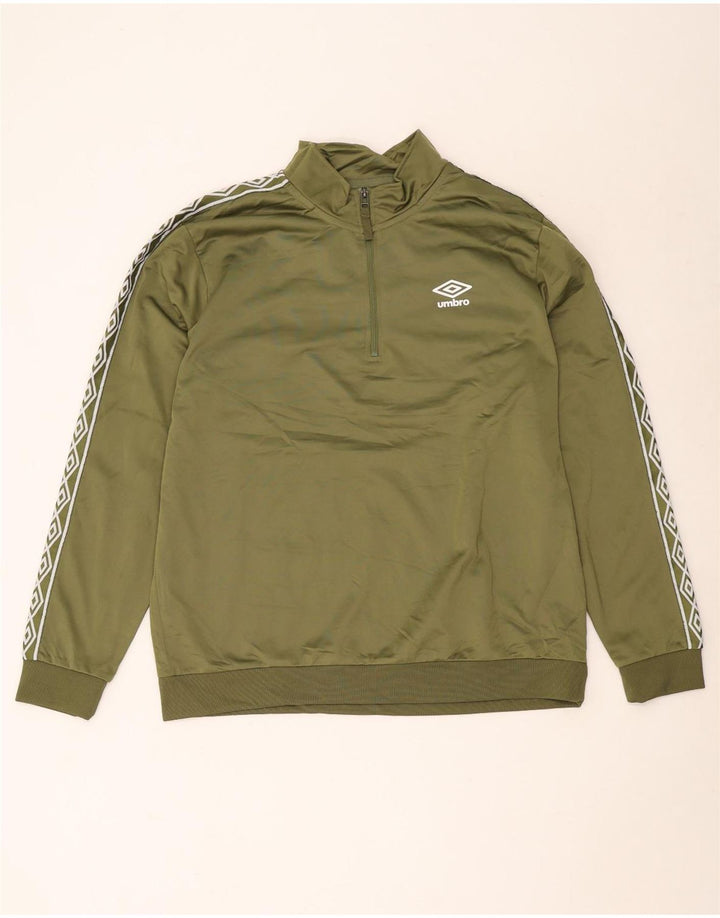 Мужской свитшот на молнии с рисунком Umbro, XL, зеленый полиэстер