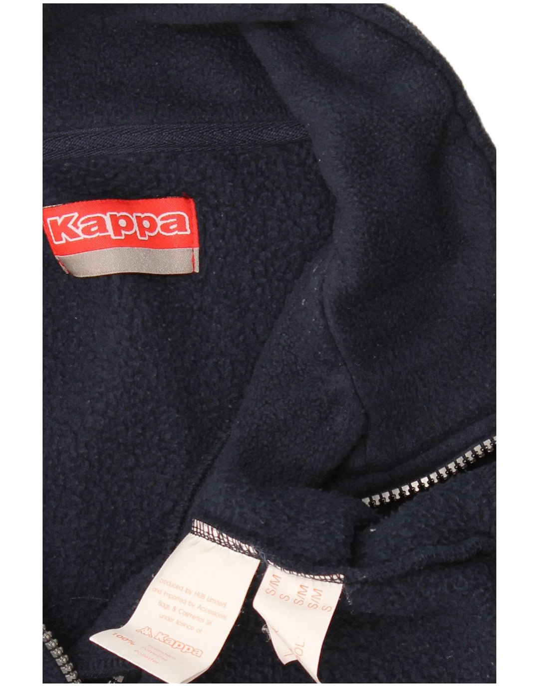 KAPPA Мужской флисовый джемпер с воротником на молнии, маленький темно-синий, полиэстер
