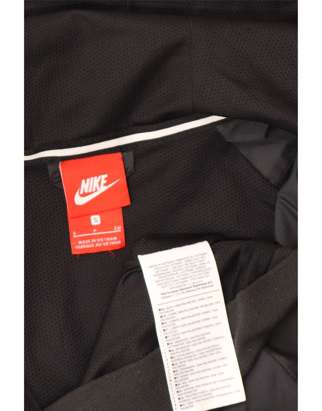 Мужская дождевик с капюшоном Nike UK 36, маленький черный полиэстер