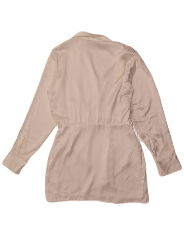 Женское платье-пуловер ZARA UK 14, средний белый шелк