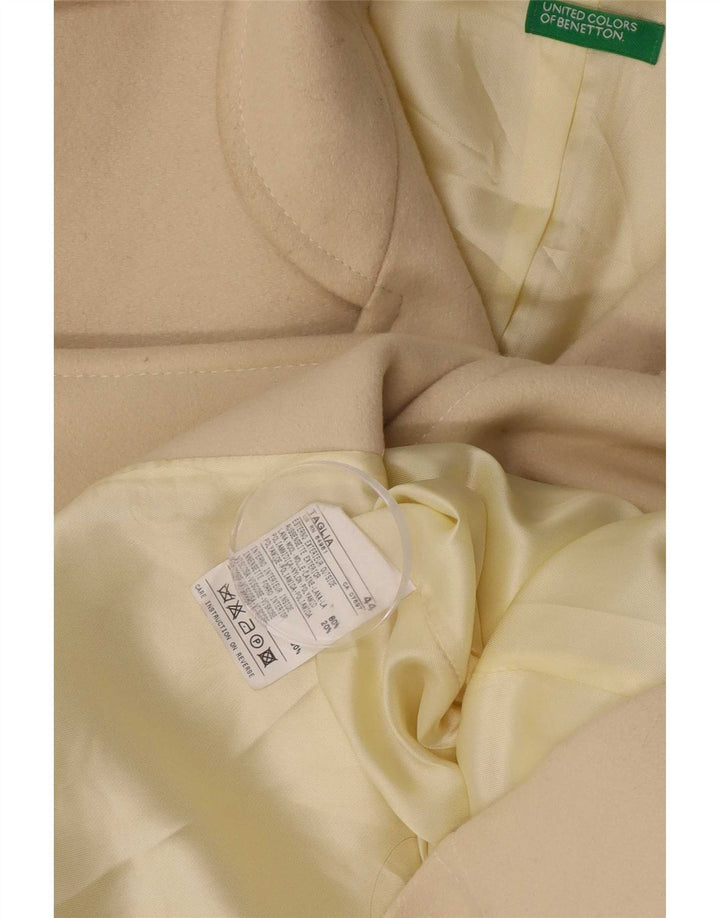 Женское пальто Benetton IT 44 Medium Off White Wool