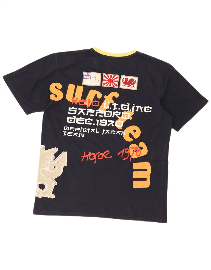 Kejo Мужская футболка с рисунком Top XL Темно-синий хлопок