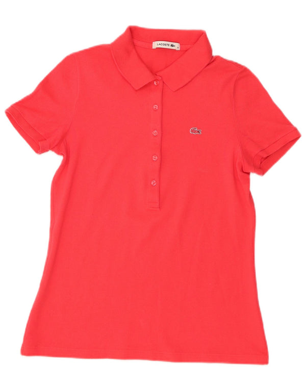 Женская рубашка поло Lacoste, размер 38, средний красный хлопок, размер 38