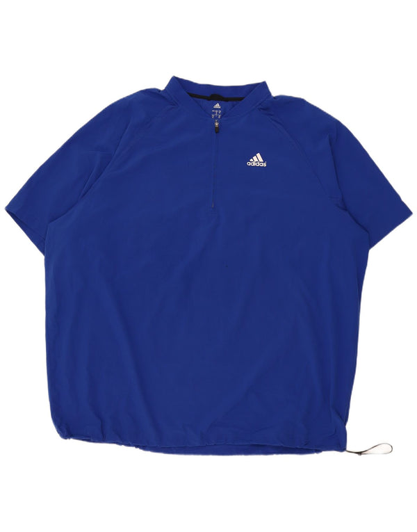 Мужской пуловер Adidas с коротким рукавом, спортивный костюм 3XL, синий полиэстер