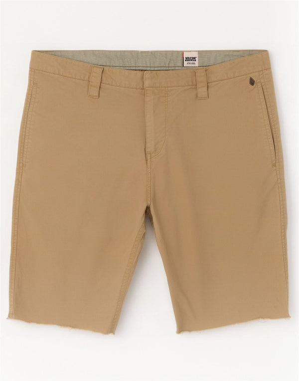 Мужские шорты-чиносы Volcom W34, большие коричневые, хлопковые