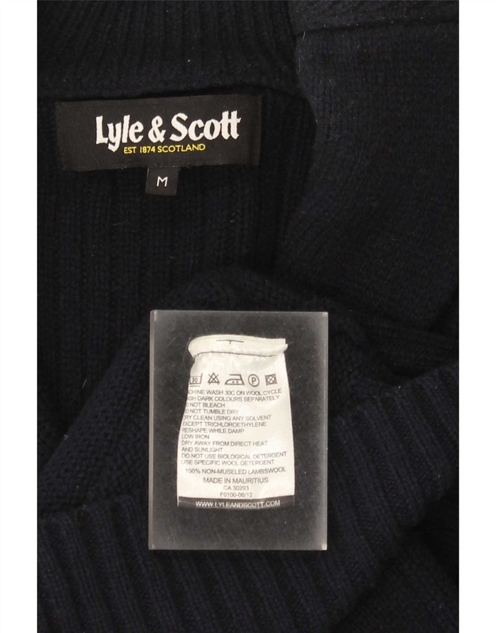 Мужской кардиган Lyle & Scott, средний темно-синий свитер из овечьей шерсти