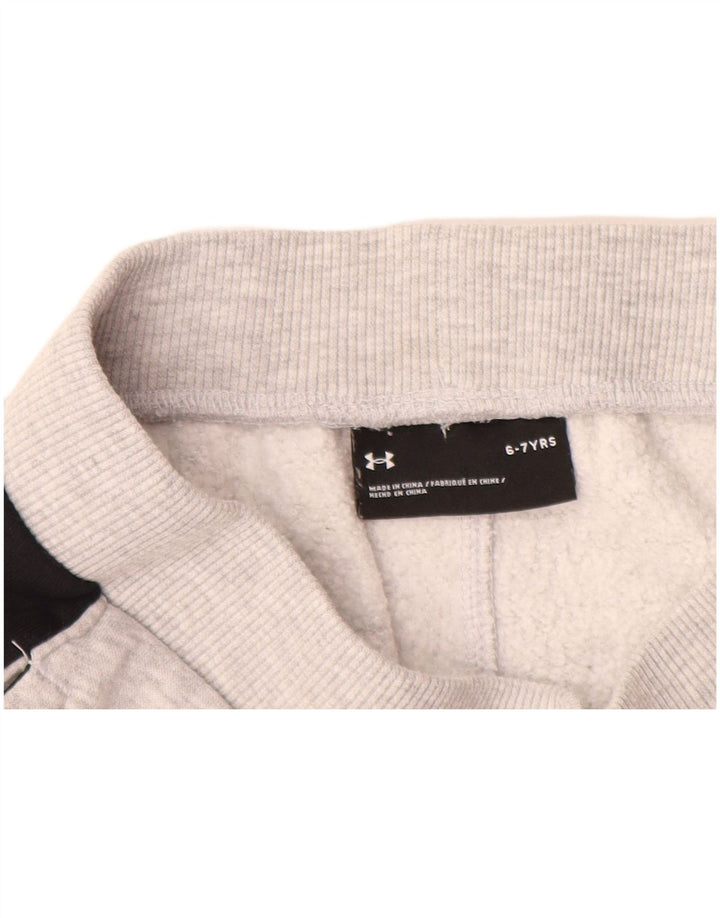 Спортивные шорты с графическим рисунком для мальчиков UNDER ARMOR, 6–7 лет, серые с цветными блоками