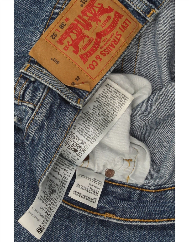 Мужские прямые джинсы Levi's 501 W38 L32 синие, хлопок