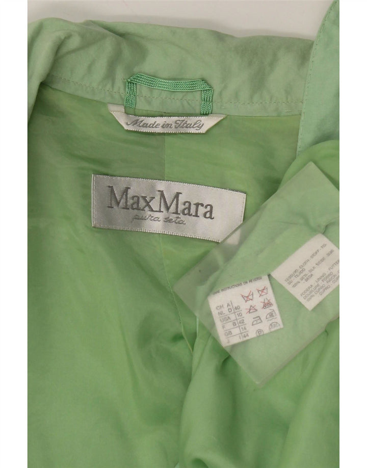 Женский пиджак на 1 пуговице Max Mara UK 14, средний зеленый шелк