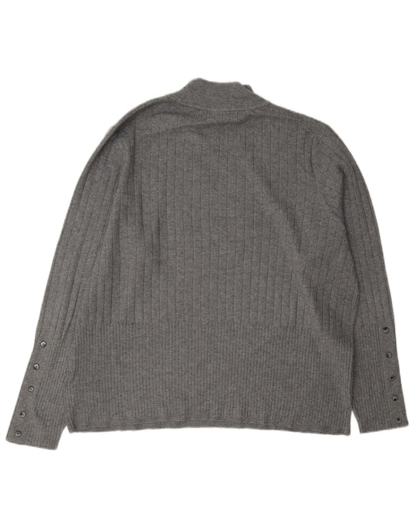 Женский джемпер с высоким воротником Marks & Spencer, Великобритания, 22, 3XL, серый, вискоза