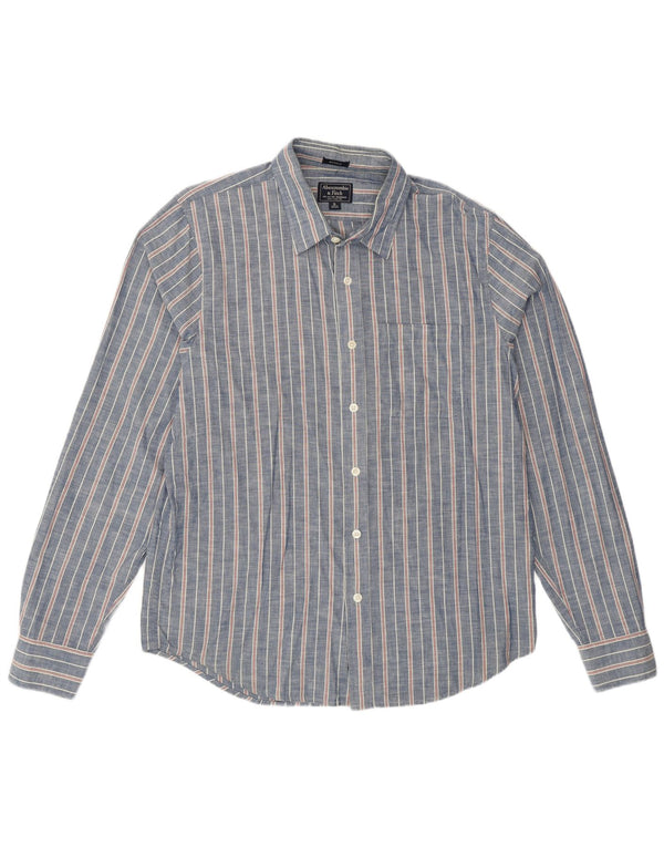 Мужская рубашка ABERCROMBIE & FITCH Muscle XL, синяя хлопковая полоска