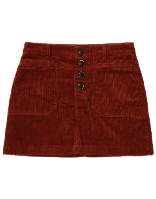 Женская вельветовая мини-юбка Zara Medium W30, бордовый хлопок, ретро