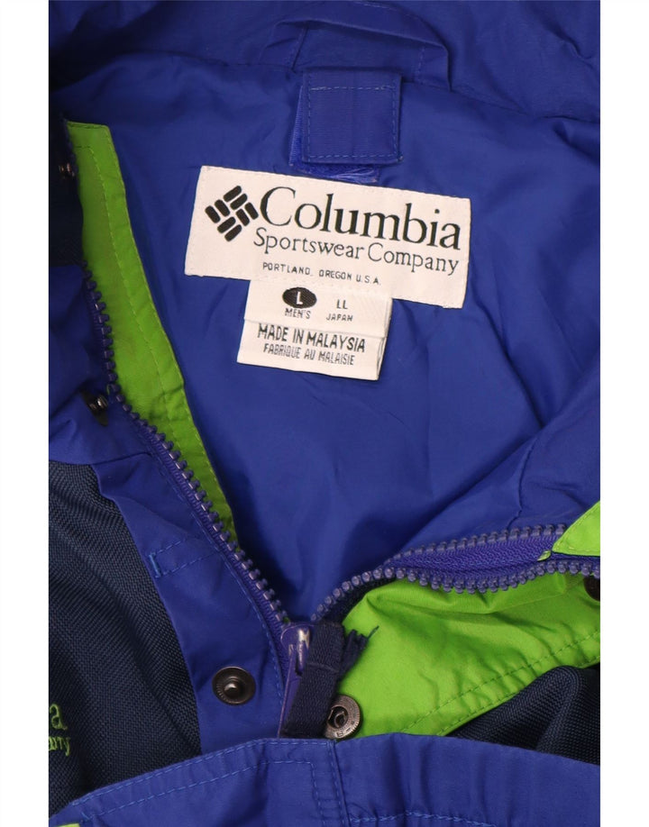 Мужская непромокаемая куртка Columbia Bugaboo UK 40, большая синяя с цветными блоками