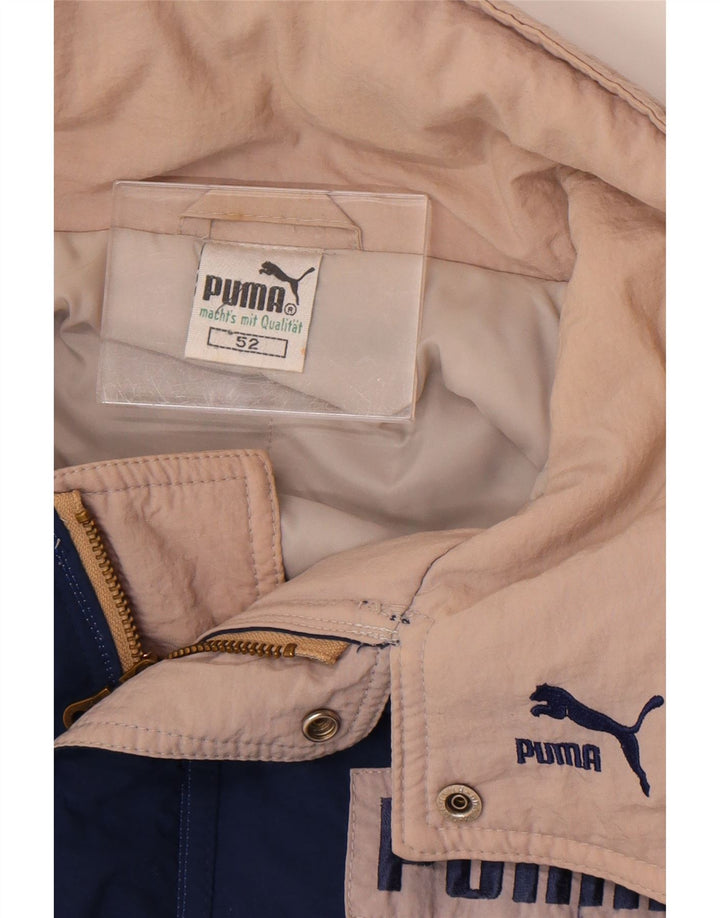 Puma Мужская стеганая куртка с графическим рисунком IT 52 XL Темно-синий Полиамид с цветными блоками