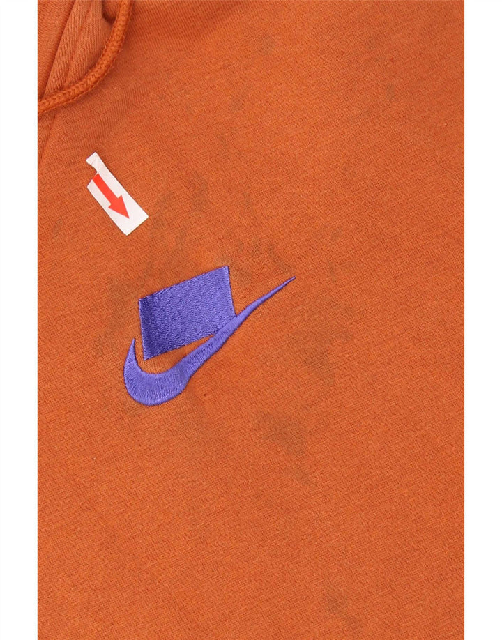 Женский джемпер с капюшоном оверсайз Nike UK 14, хлопковый средний оранжевый