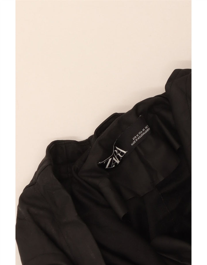 Женский плащ с капюшоном Zara UK 14, средний черный
