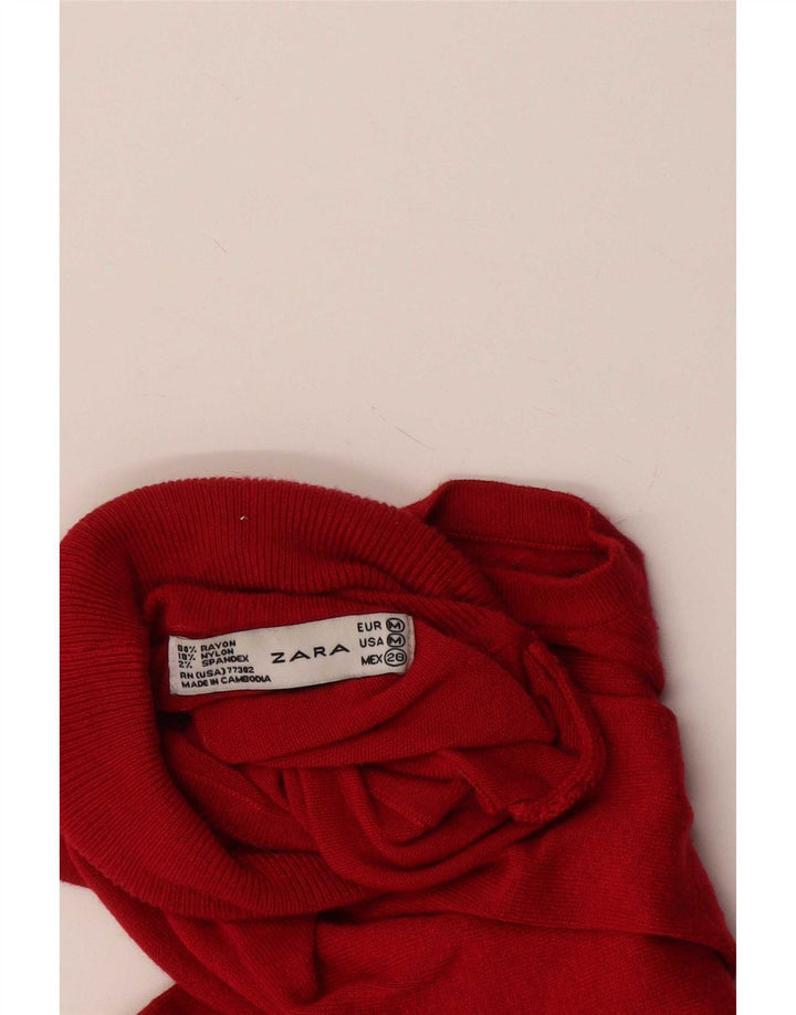 Женская майка без рукавов Zara UK 12, средний красный вискоза