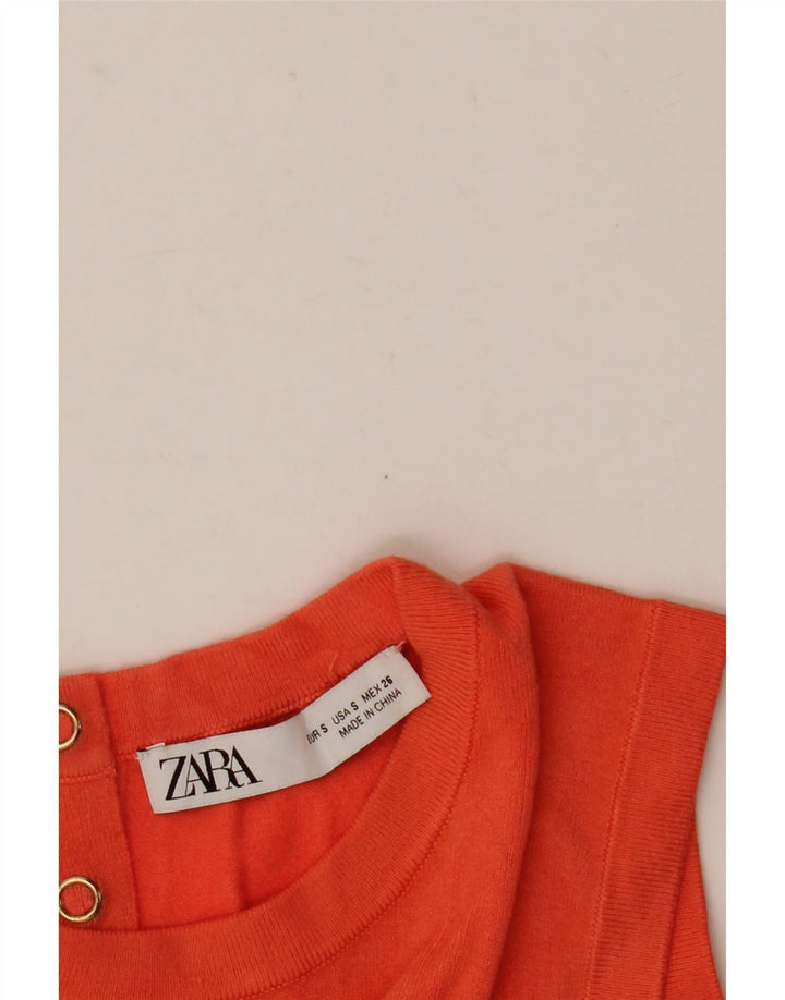 Женская майка без рукавов Zara UK 10, маленькая оранжевая