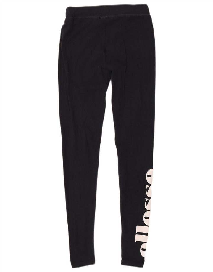 ELLESSE Женские леггинсы с рисунком UK 8, маленькие, темно-синие, хлопок