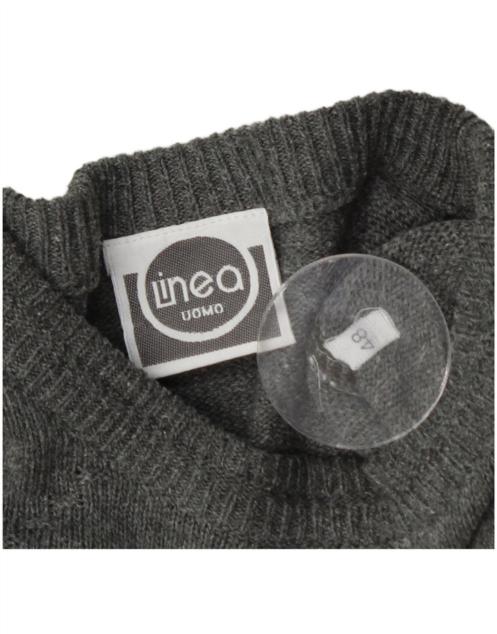 Мужской свитер LINEA с круглым вырезом IT 48, средний, разноцветный в полоску