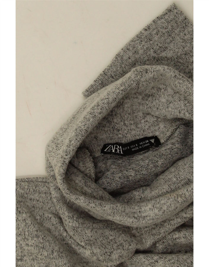 Женское платье-джемпер оверсайз Zara UK 10, маленький серый полиэстер