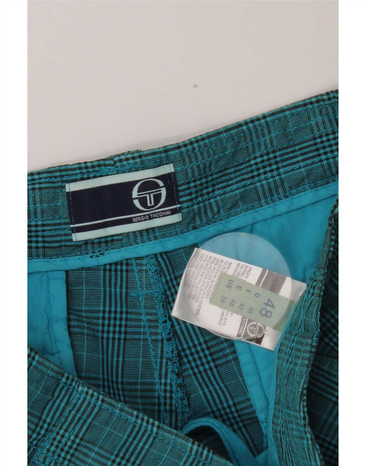 Мужские шорты карго Sergio Tacchini IT 48 Medium W32 Синие в клетку, хлопок