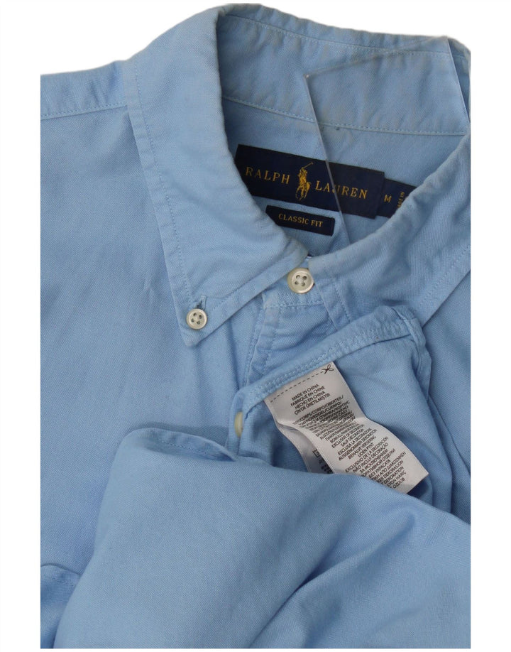 Мужская рубашка классического кроя Ralph Lauren из хлопка среднего синего цвета