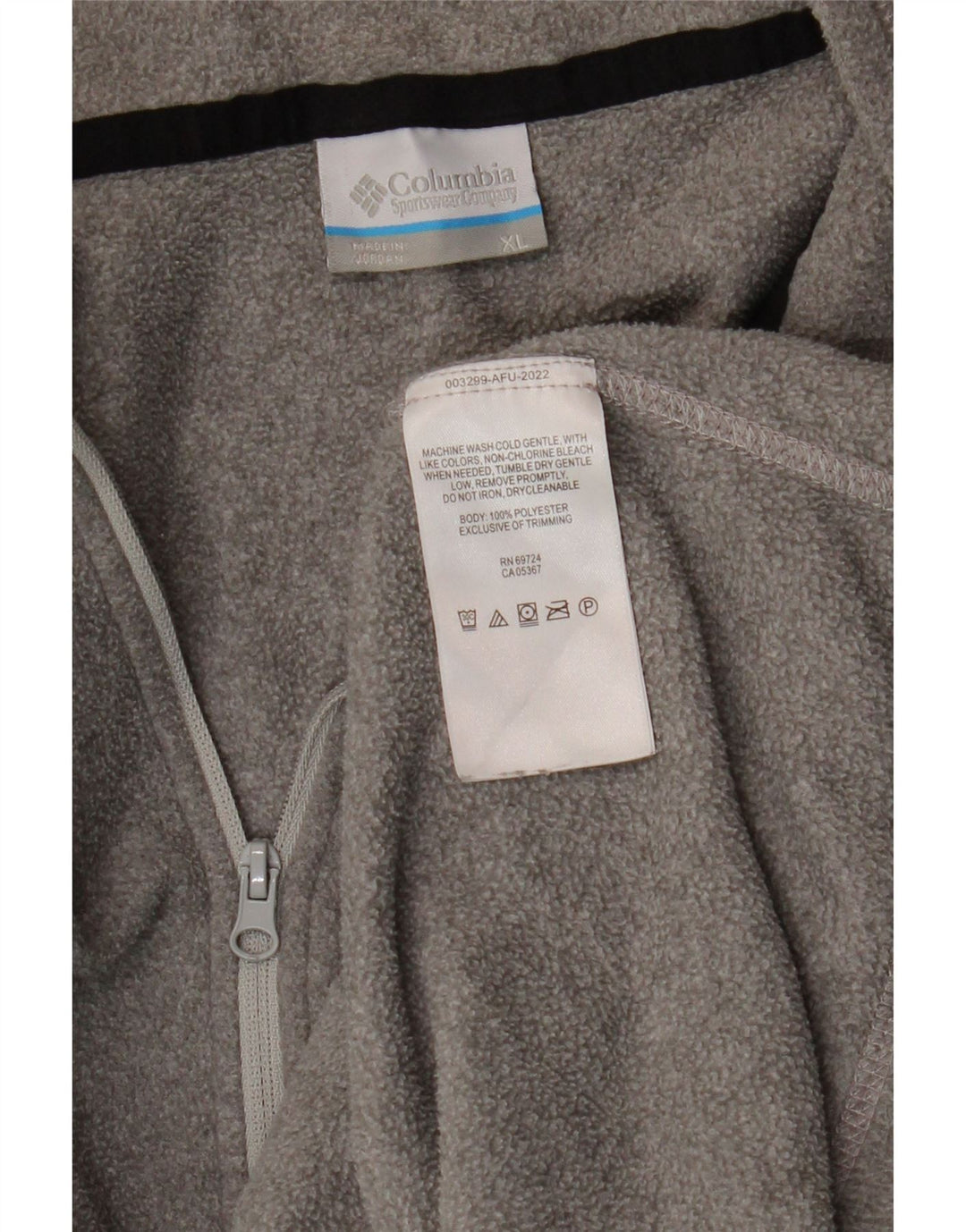 COLUMBIA Mens Zip Neck Fleece Jumper XL Grey Polyester