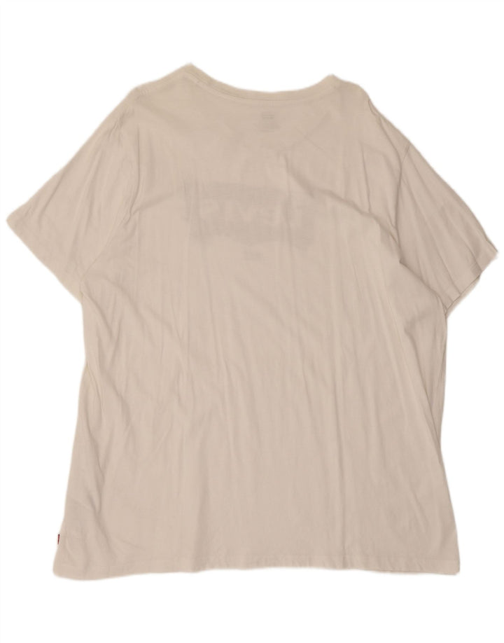 Женская футболка с рисунком Levi's, топ 2XL, белый хлопок