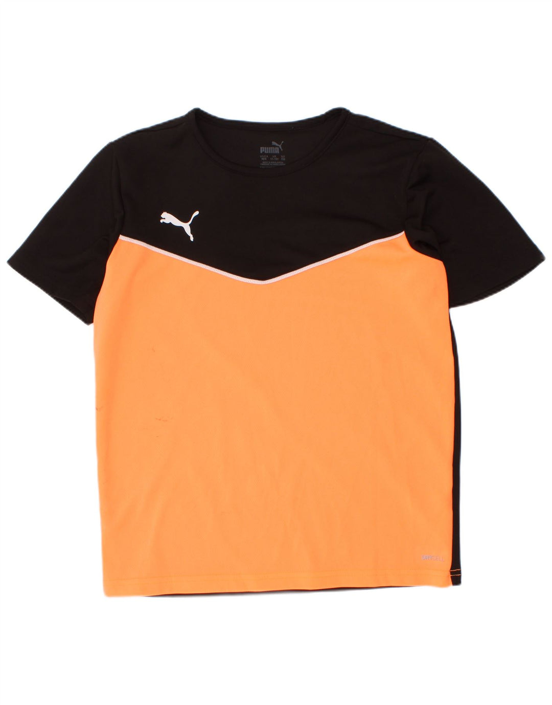 Футболка Puma для мальчиков, топ 11–12 лет, черный полиэстер с цветными блоками