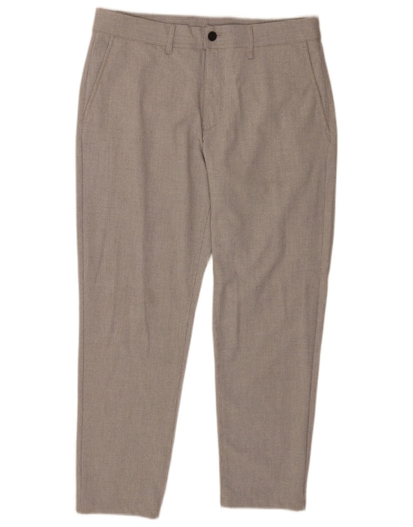 Мужские брюки-чиносы Zara Slim Fit EU 44, большие W34 L27, серые с узором «гусиные лапки»