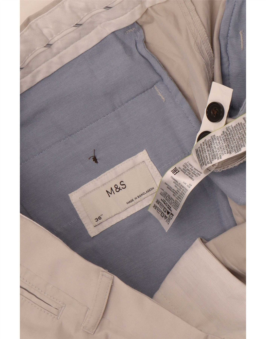 Мужские шорты чинос Marks & Spencer W36, большие серые, хлопок