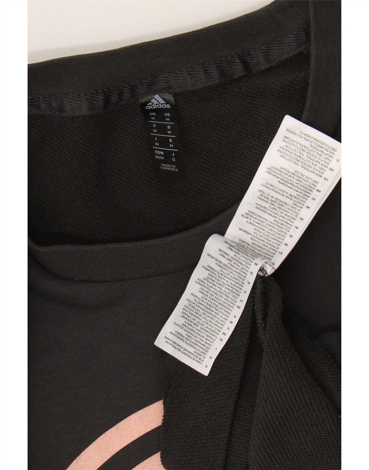 Мужской свитшот ADIDAS с рисунком, хлопковый джемпер среднего серого цвета